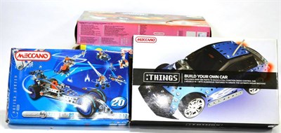 Lot 3325 - Meccano Various Modern Sets Things Build your own car, Tuning radio control, Concorde and three...