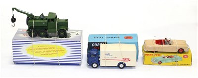 Lot 3361 - Dinky 661 Army Recovery Tractor 132 Packard Convertible; Corgi 453 Commer Walls lorry (all E...