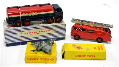 Lot 3365 - Dinky 942 Foden Regent Tanker (G-E, wear mostly to decals, box G-F) 735 Gloster Javelin 781...