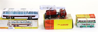 Lot 3366 - Dinky 970 Jones Fleetmaster Cantilever Crane metallic red (E box G-F) 954 Vega Major Luxury...