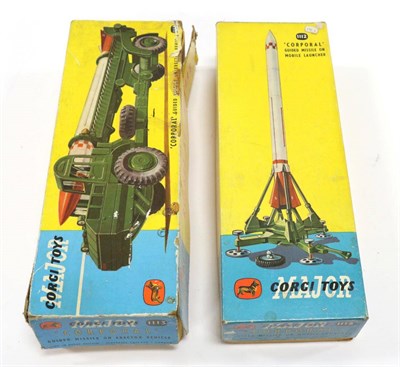 Lot 3387 - Corgi Rocket Age Models 1113 Corporal missile erector vehicle (G, cone perished, box F-G, with...