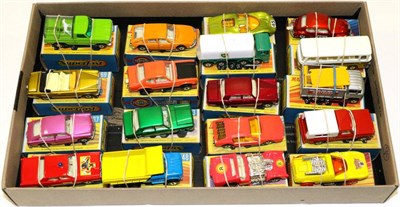 Lot 3390 - Matchbox 1-75 Superfast 1 Mod Rod 6 Ford pick up 11 Scaffolding truck 12 Setra coach 15 VW 1500...