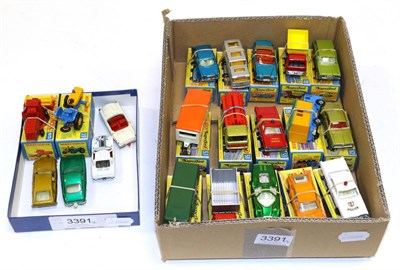 Lot 3391 - Matchbox 1-75 Superfast 17 Horse box, 26 GMC tipper, 45 Ford Group 6, 56 1800 Pininfarina, 55...