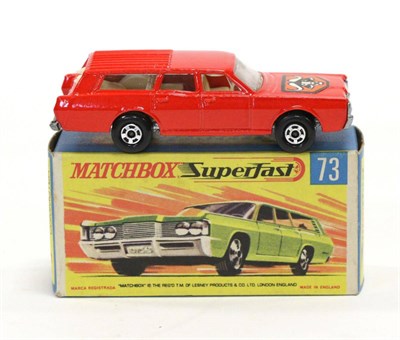 Lot 3393 - Matchbox 1-75 Superfast 73 Mercury Commuter red body with bull's head decal to bonnet (E box E)