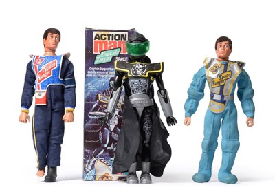 Lot 3416 - Palitoy Action Man Captain Zargon (E box G) together with two Space Ranger figure (one head...