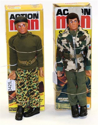 Lot 3425 - Palitoy Action Man Two Soldiers one with Eagle Eyes (both E boxes G-F) (2)