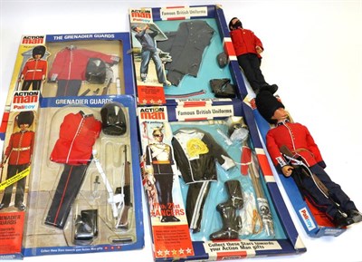 Lot 3426 - Palitoy Action Man Uniforms 2xGrenadier Guards, 17th/21st Lancers, The Life Guards and Royal...