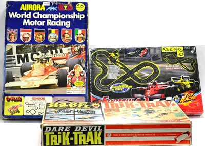 Lot 3430 - Racing Car Sets Dare Devil Trik-Trak, Aurora World Championship Motor Racing (both boxes F) and...