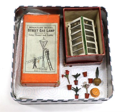 Lot 3454 - JoHillCo Greenhouse (G, in unmarked contemporary box) Street Gas Lamp with figure and ladder (G box