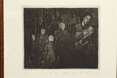 Lot 741 - Tom McGuinness (1926-2006) "Women at the Colliery Gates" Signed artist's proof, limited edition...