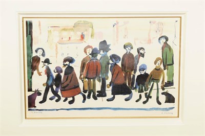 Lot 743 - After Laurence Stephen Lowry R.A. (1887-1976) "People Standing About" Signed in pencil, with...