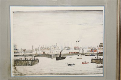 Lot 745 - After Laurence Stephen Lowry R.A. (1887-1976) "The Harbour" Signed in pencil, with the Fine Art...