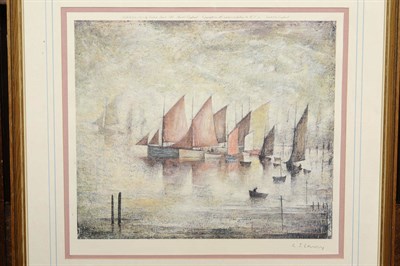 Lot 747 - After Laurence Stephen Lowry R.A. (1887-1976) "Sailing Boats" Signed in pencil, with the Fine...