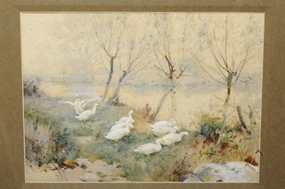 Lot 766 - Frank Richards R.B.A. (1863-1935) "On the Stour, Iford, Christchurch , Hampshire" Signed, inscribed