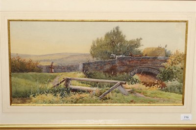 Lot 770 - Willie Stephenson R.Cam.A. (1857-1938) A Horse Drawn Hay Cart upon a Bridge Signed, pencil and...