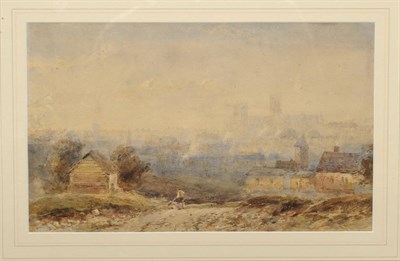 Lot 776 - Edward Tucker (c.1825-1909) View of Lincoln, the Cathedral in the Distance Signed, pencil and...