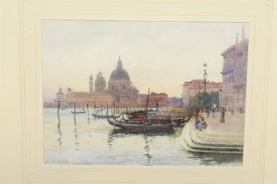 Lot 780 - Maud Raphael Jones (1863-1935) Scene on the Grand Canal Venice with Figures beside Gondolas Signed