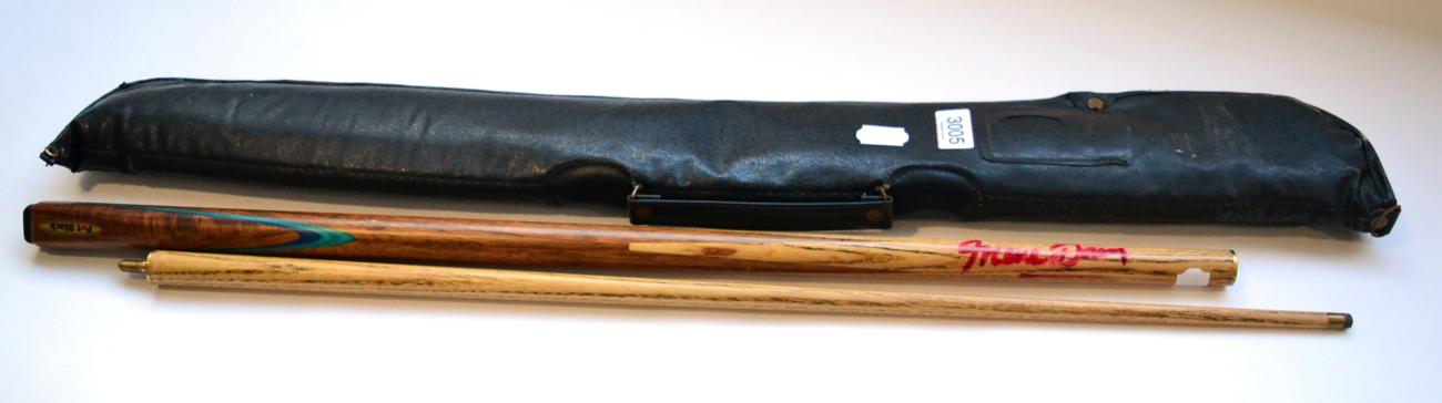 Lot 3005 - Steve Davis Signed Snooker Cue two piece in soft case