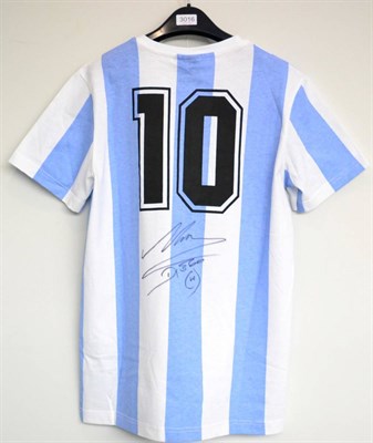 Lot 3016 - Diego Maradona Signed Argentina No.10 Shirt with Prestige Certificate of Authenticity