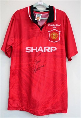 Lot 3018 - Eric Cantona Signed Manchester United Shirt FA Cup Final 1996; with Prestige Certificate of...