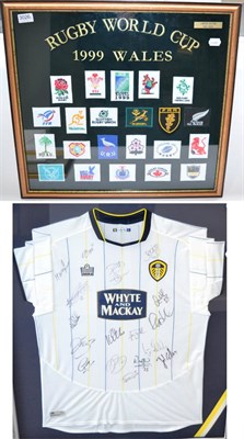 Lot 3026 - Leeds United Signed Football Shirt glazed and framed; together with a Rugby World Cup 1999...