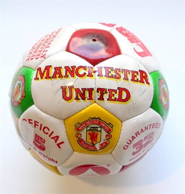 Lot 3029 - Manchester United Signed Football signed in biro, undated but includes Bryan Robson and Brian...