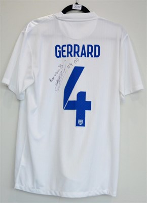 Lot 3037 - Steven Gerrard Signed England Shirt No.4; with Prestige Certificate of Authenticity