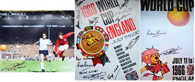 Lot 3044 - World Cup 1966 Signed Reproduction Posters (i) Signed by Geoff Hurst & Martin Peters with...