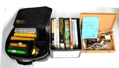 Lot 3057 - A Collection of Mixed Sporting Memorabilia, including a tackle bag containing spinning reels...