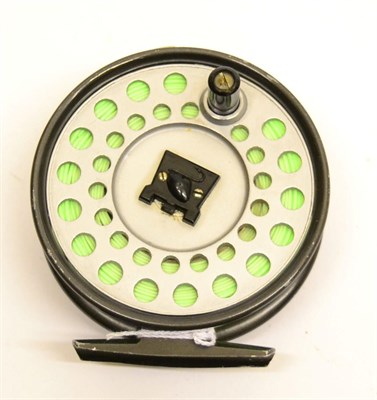 Lot 3069 - A Hardy 3 1/2inch Alloy 'Viscount 140' Fly Reel, with black handle, grey enamel finish, with line