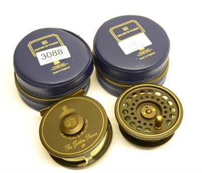 Lot 3088 - A Hardy 'The Golden Prince 7/8' Fly Reel, with spare spool, in zip cases