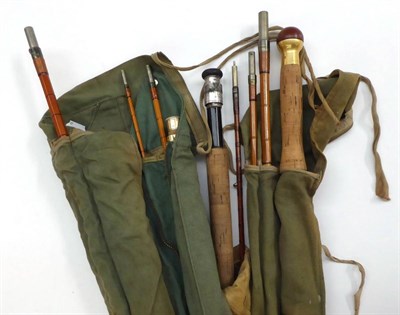 Lot 3107 - Four Hardy Split Cane Rods, comprising The Hollolight 3pce fly rod with spare top, The Wye 3pce...