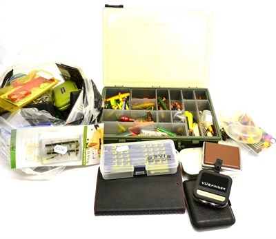 Lot 3109 - Mixed Fishing Tackle, including a bag of books, wicker creel, fly tins with flies, tin of spinners