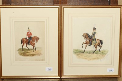 Lot 792 - Richard Simkin (1840-1926) "An Officer of 2nd Dragoon Guards, Queen's Bays Trooper. Review...