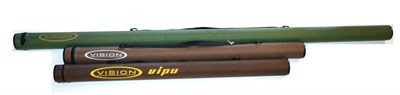 Lot 3129 - Three Vision 4pce Fly Fishing Rods, comprising Vipu VPU4107, Switch VSS4117 and Catapult GT4...