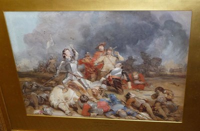 Lot 793 - George Cattermole R.I. (1800-1868) "The Death of Prince Rupert" Inscribed on the original...