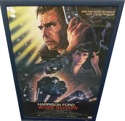 Lot 3141 - Blade Runner Film Poster 27x40";, 68x103cm (framed, with fold creases)