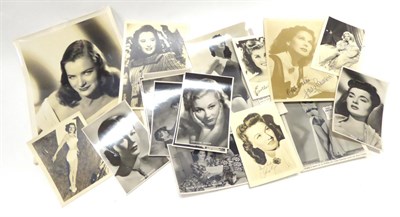 Lot 3143 - Various Black & White Photographs Of Actresses From Around 1950 with four signed examples: Ida...