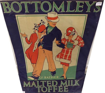 Lot 3147 - Bottomleys Malted Milk Toffee Card Advertising Poster 'O Rather' 28x39";, 71x99cm