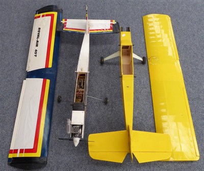 Lot 3155 - Two Model Flying Aeroplanes one with petrol motor, with remote control (2)