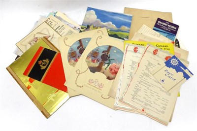Lot 3166 - White Star Related Paper Items including telegrams, brochures, menus, Daily program, Deck plan,...