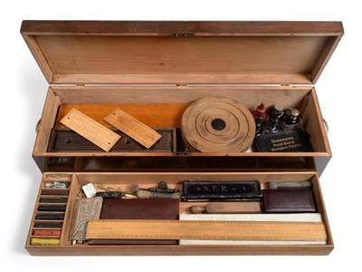 Lot 3189 - North Eastern Railway Architects Box containing numerous measures and other items including...