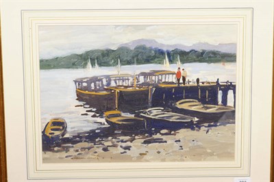 Lot 803 - William Norman Gaunt F.I.A.L., N.D.D. (1918-2001) "Boats at Windermere" Signed, watercolour and...