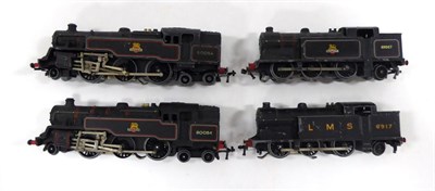 Lot 3258 - Hornby Dublo 3 Rail Tank Locomotives 2x2-6-4T BR 80054, 0-6-2 LMS 6917 and BR 69567 (all F) (4)