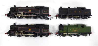 Lot 3259 - Hornby Dublo 3 Rail Tank Locomotives 2x2-6-4T BR 80054, 0-6-2 LMS 6917 and LNER 9596 green (all...