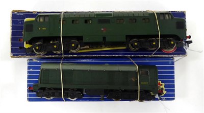 Lot 3263 - Hornby Dublo 3 Rail Two Diesel Electric Locomotives 3232 Co-Co (F-G, some retouching, box F)...