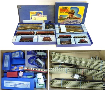Lot 3268 - Hornby Dublo 3-Rail Sets And Other Items including EDG18 Tank Goods Set with 2-6-4T BR 80054...