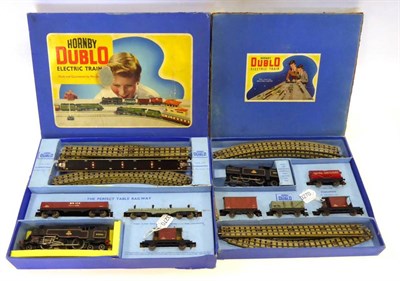 Lot 3270 - Hornby Dublo 3-Rail Two Sets EDG18 Tank Goods Set with 2-6-4T BR 80054 locomoitive (G-F) and...