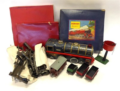 Lot 3323 - Hornby O Gauge M1 Passenger Set with two Pullman coaches (G box G-F) LMS brake van, a few other...