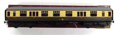 Lot 3351 - Haywood Railway O Gauge GWR Hawksworth Stock Coach E165 1st/3rd Corridor 7762 (E)